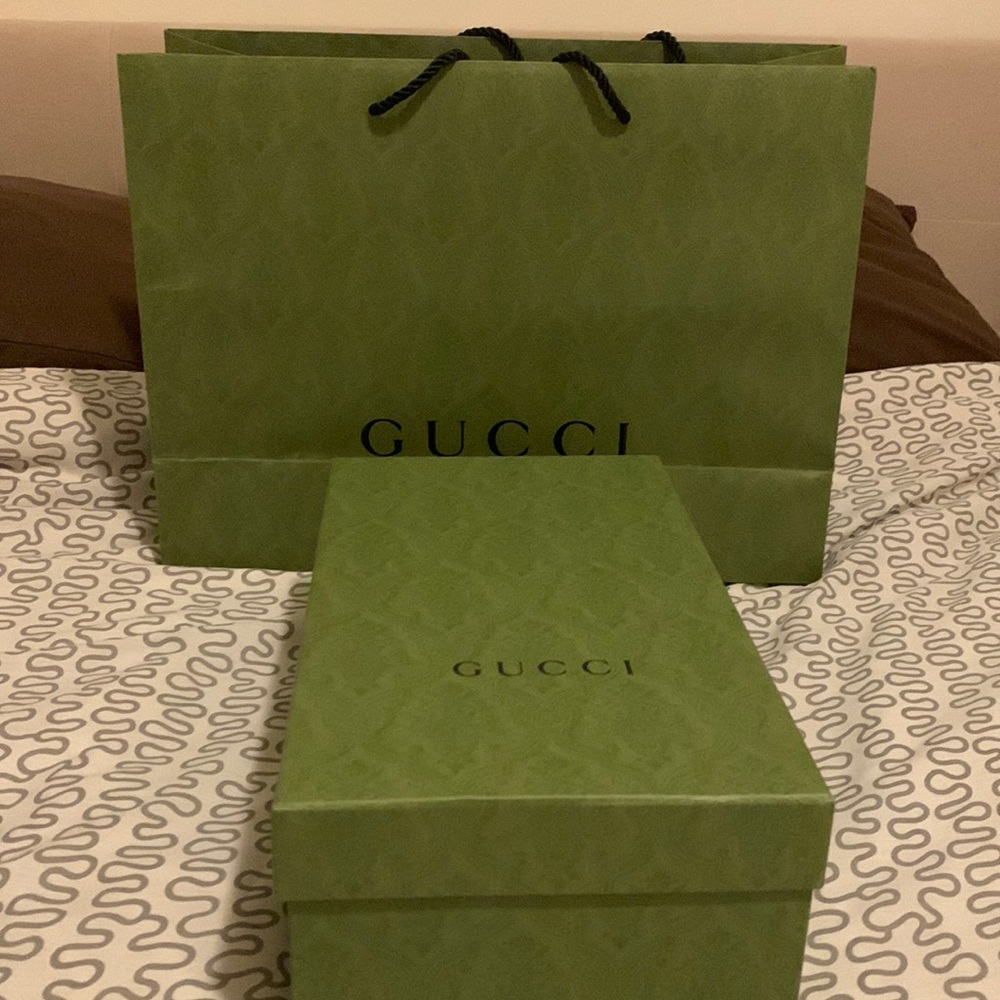 Gucci shoes box with shopping bag
